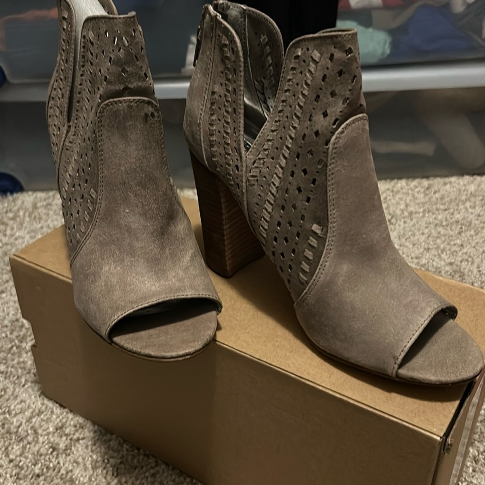 Size 8.5 taupe peep toe